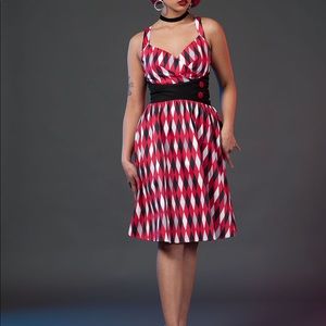 2X Pinup Girl Clothing Harlequin Zooey Dress
